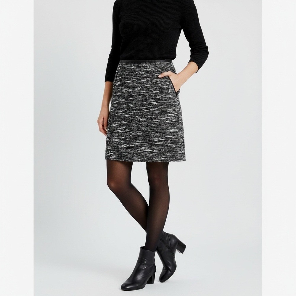 Talbots‎ Gray Black Marled Wool-Blend Skirt – Size 6